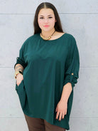 bluzka oversize zielona plus size Stylowa XL – przód