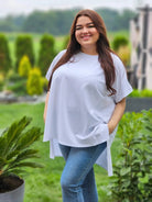 Bluzka oversize z krótkim rękawem Stylowa XL