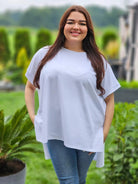 Bluzka oversize z krótkim rękawem Stylowa XL