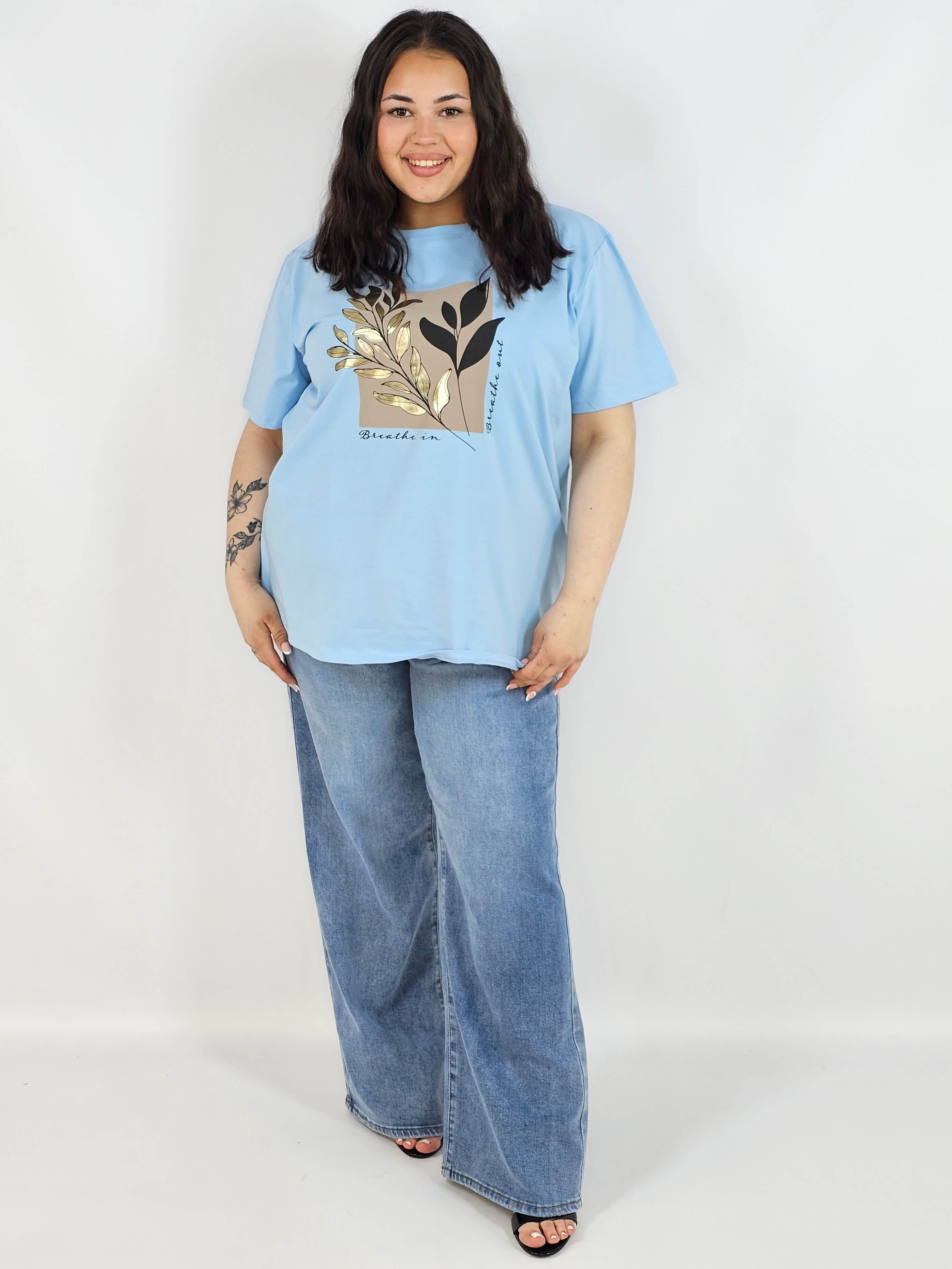 Bluzka plus size XXL z modnym nadrukiem – styl i wygoda na co dzień Stylowa XL