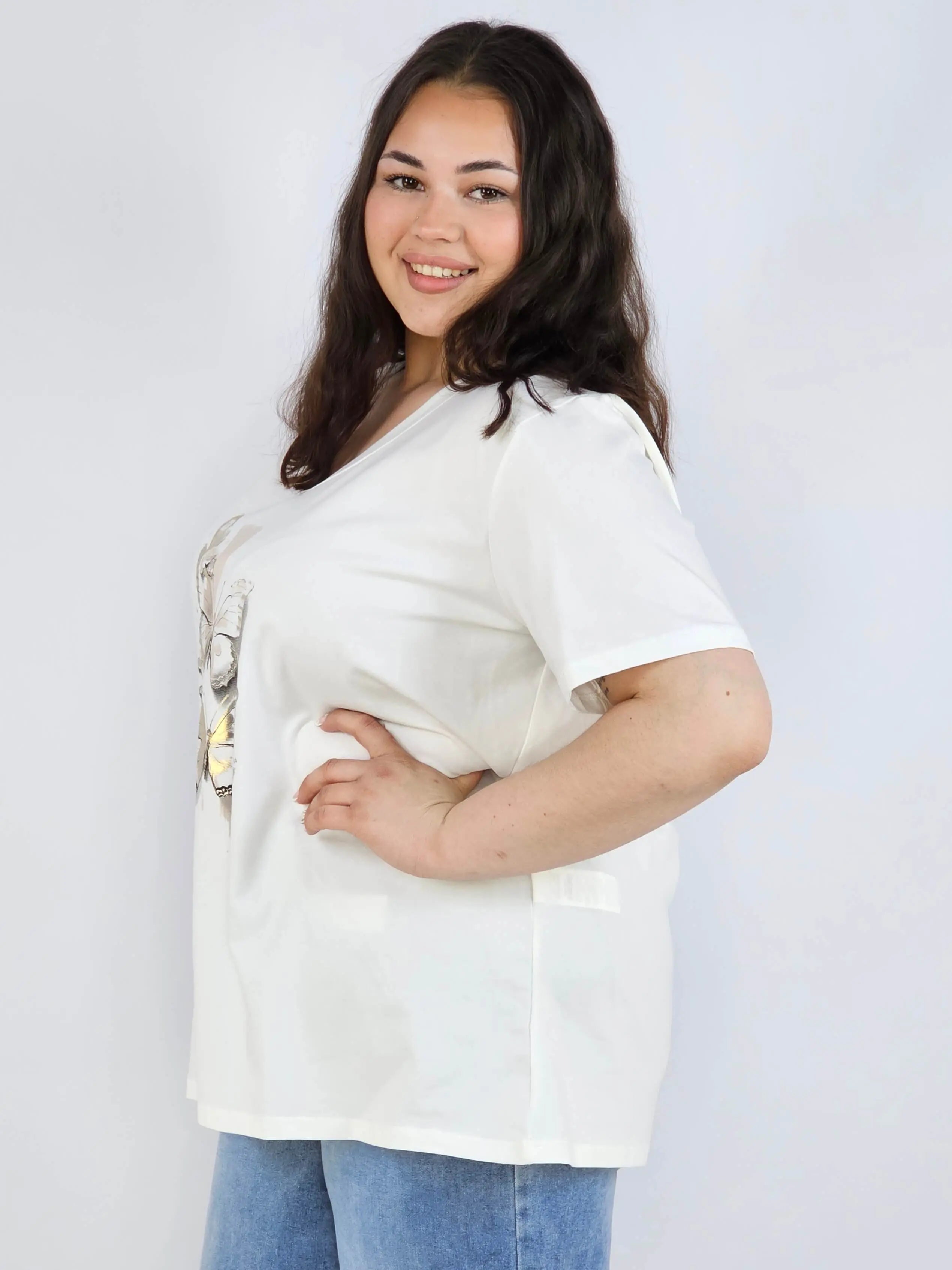 Bluzka plus size XXL z motywem motyli – kobieca i stylowa na co dzień Stylowa XL