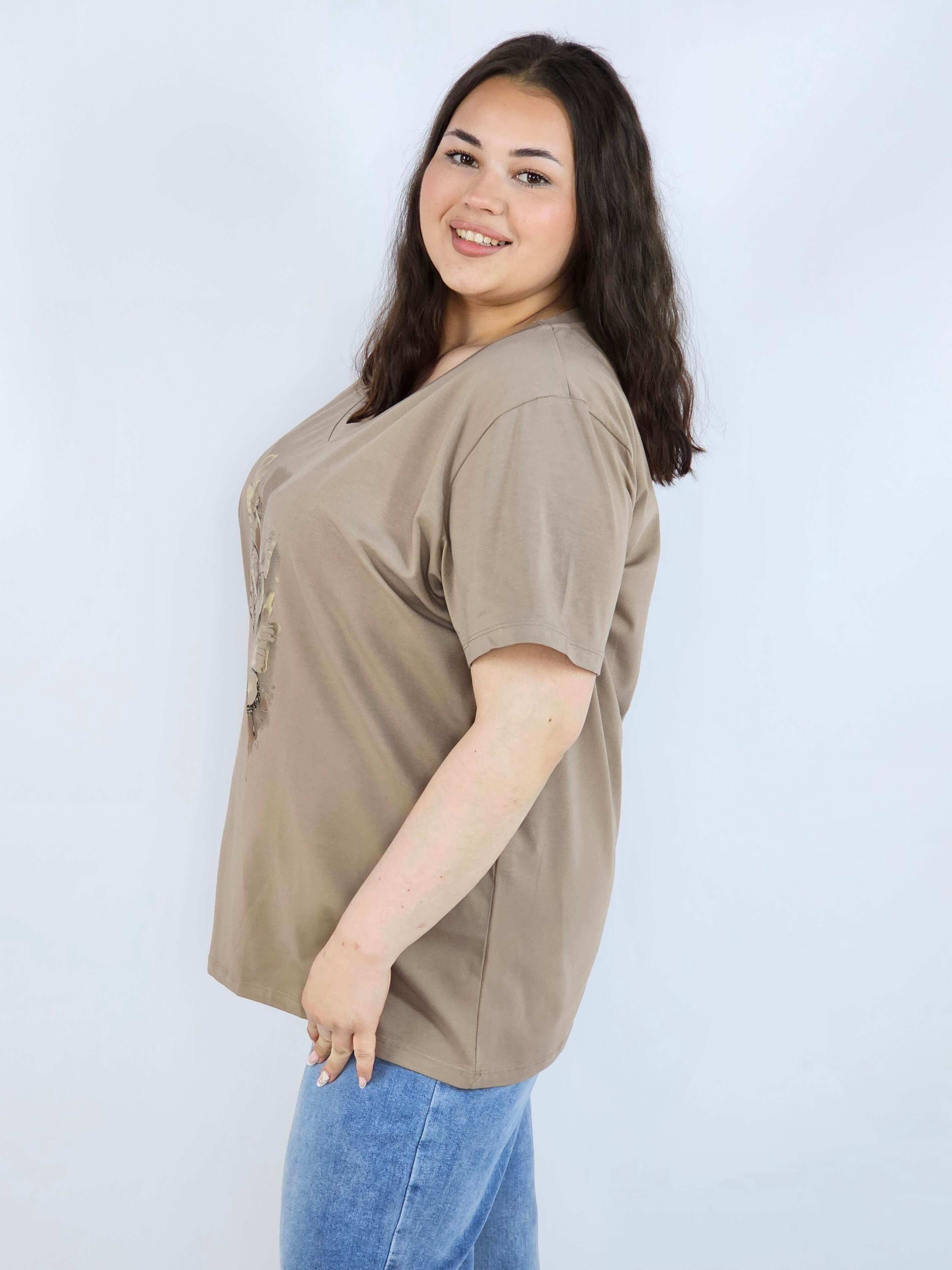 Bluzka plus size XXL z motywem motyli – kobieca i stylowa na co dzień Stylowa XL