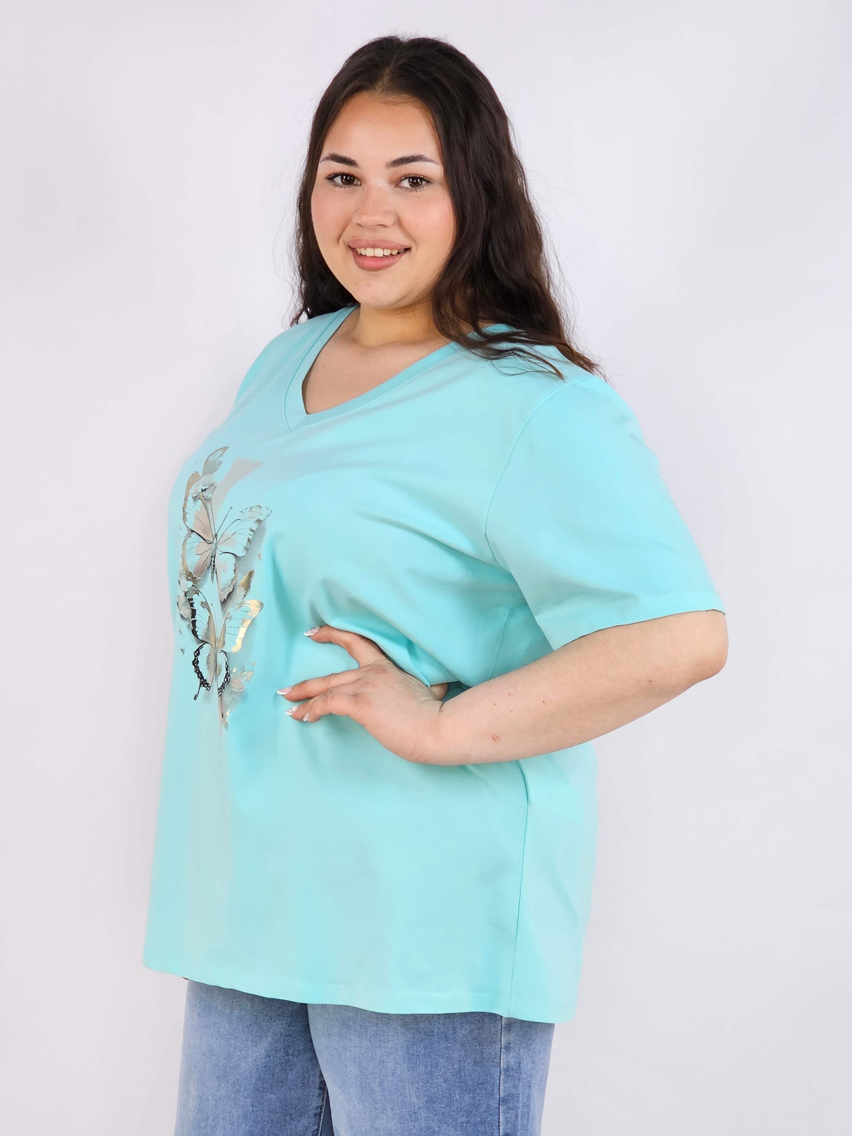 Bluzka plus size XXL z motywem motyli – kobieca i stylowa na co dzień Stylowa XL