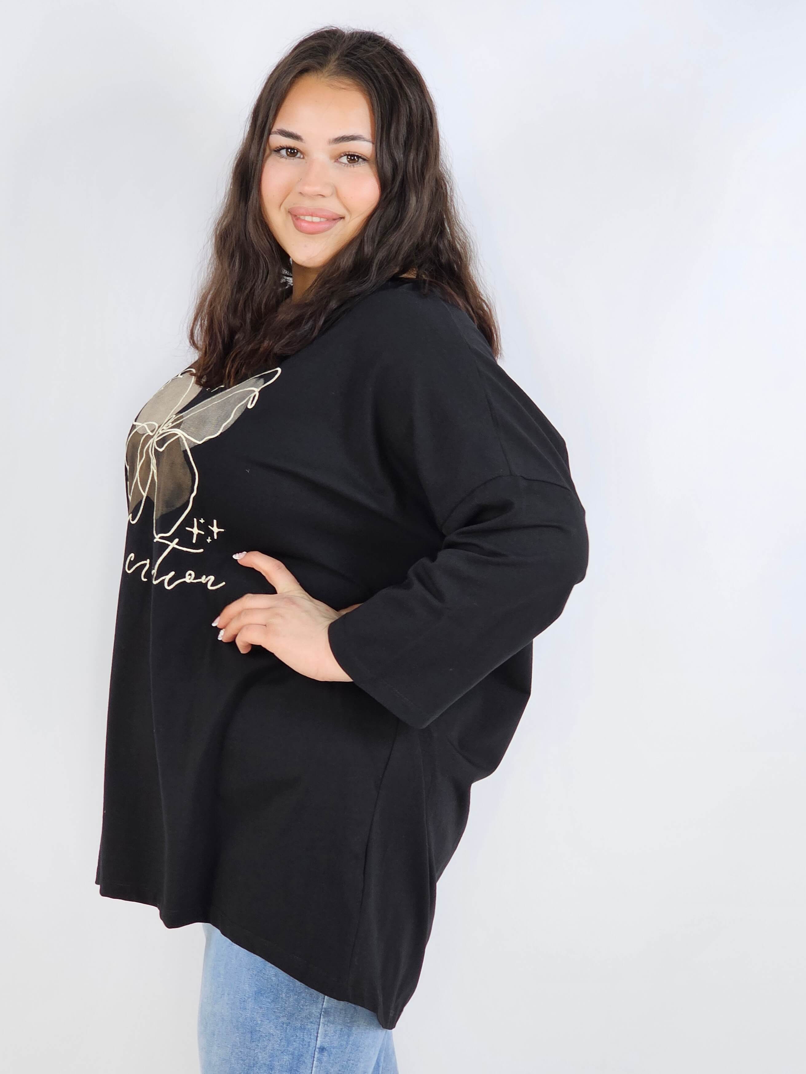 Bluzka plus size XXL z nadrukiem – luźna i stylowa Stylowa XL