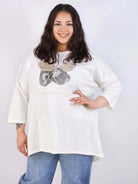 Bluzka plus size XXL z nadrukiem – luźna i stylowa Stylowa XL