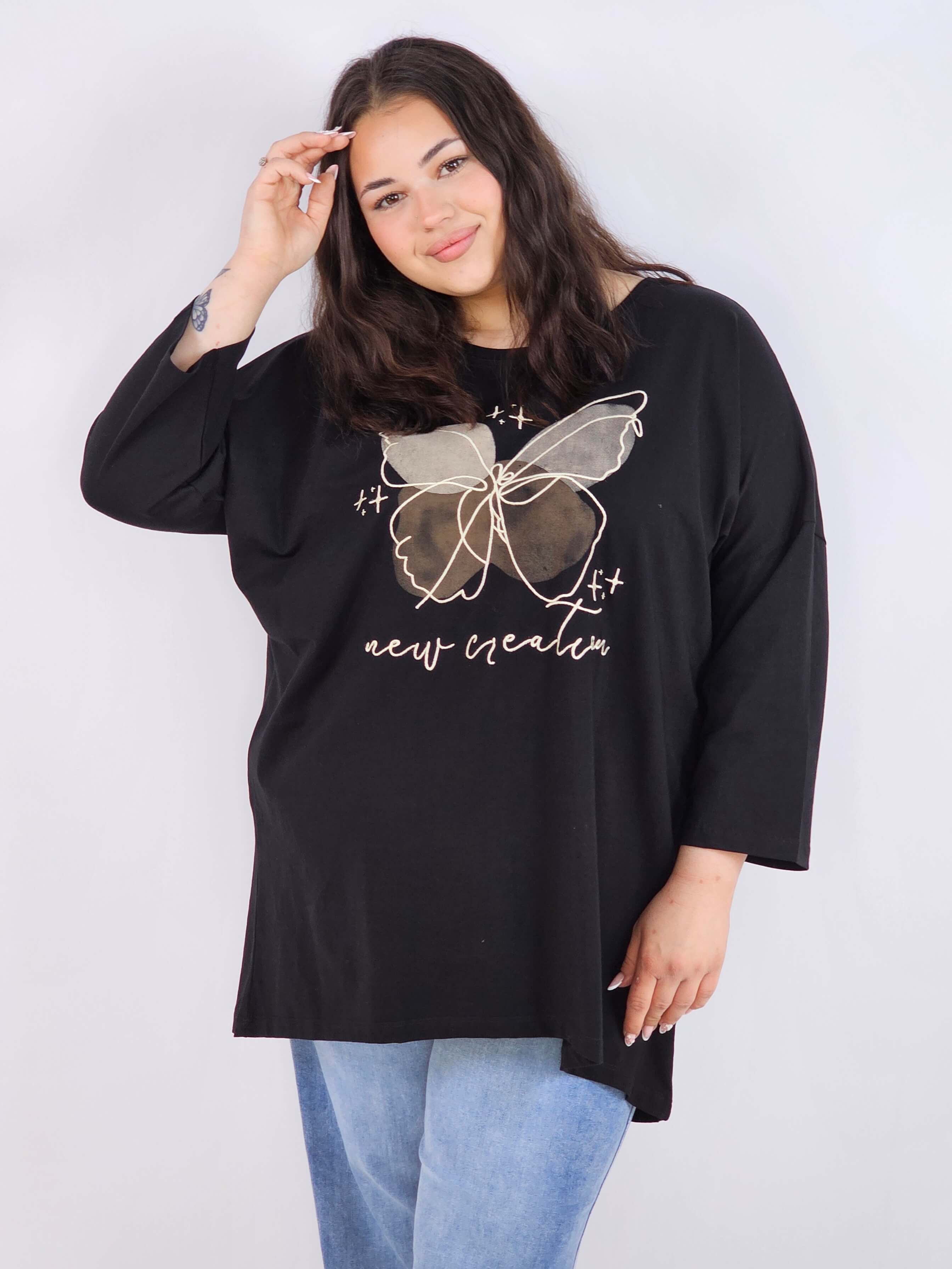 Bluzka plus size XXL z nadrukiem – luźna i stylowa Stylowa XL