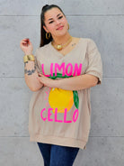 Bluzka plus size – letnia tunika z cytrynowym printem Limoncello Stylowa XL