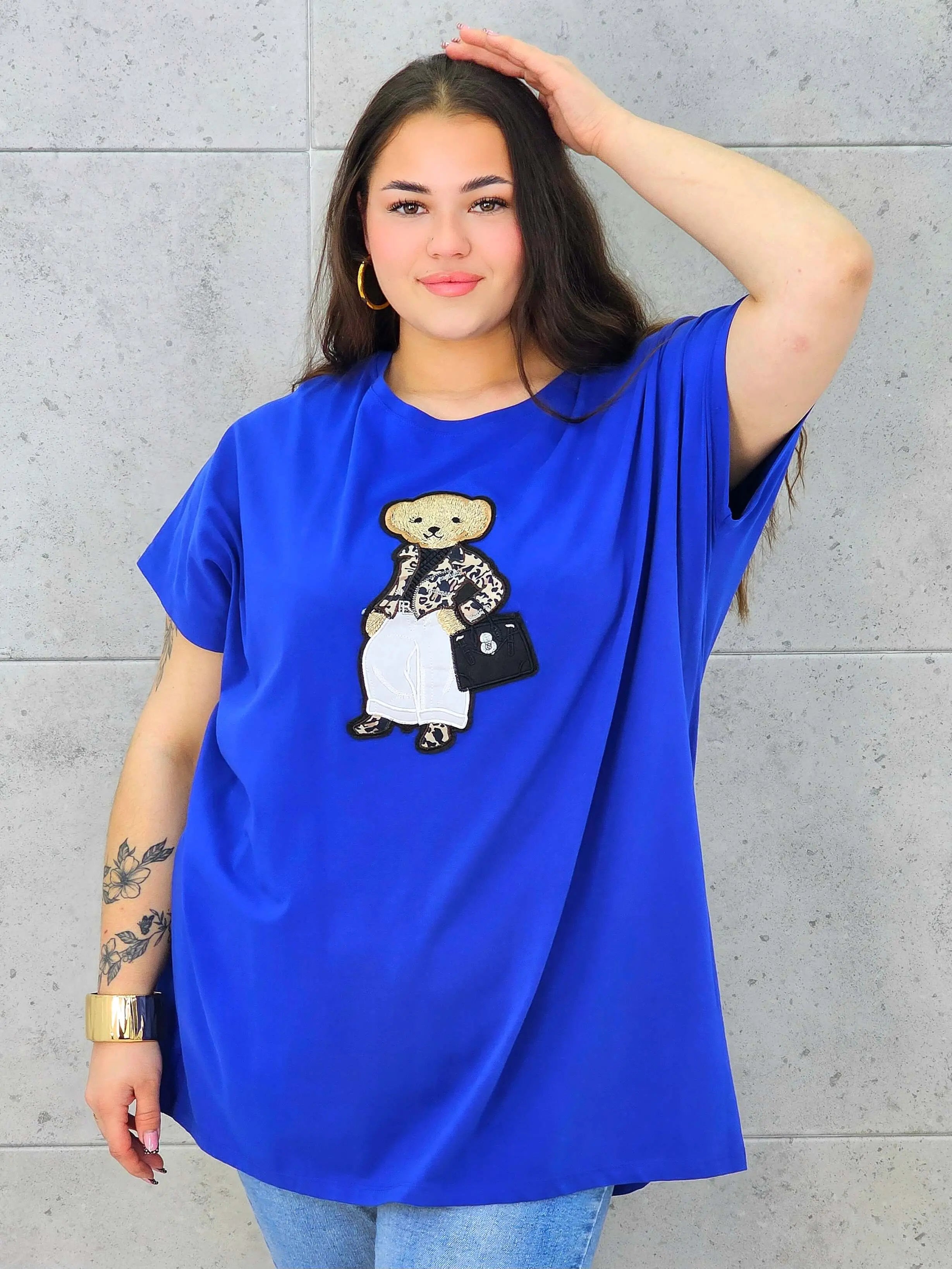 Bluzka plus size – stylowy model z ozdobnym misiem Stylowa XL