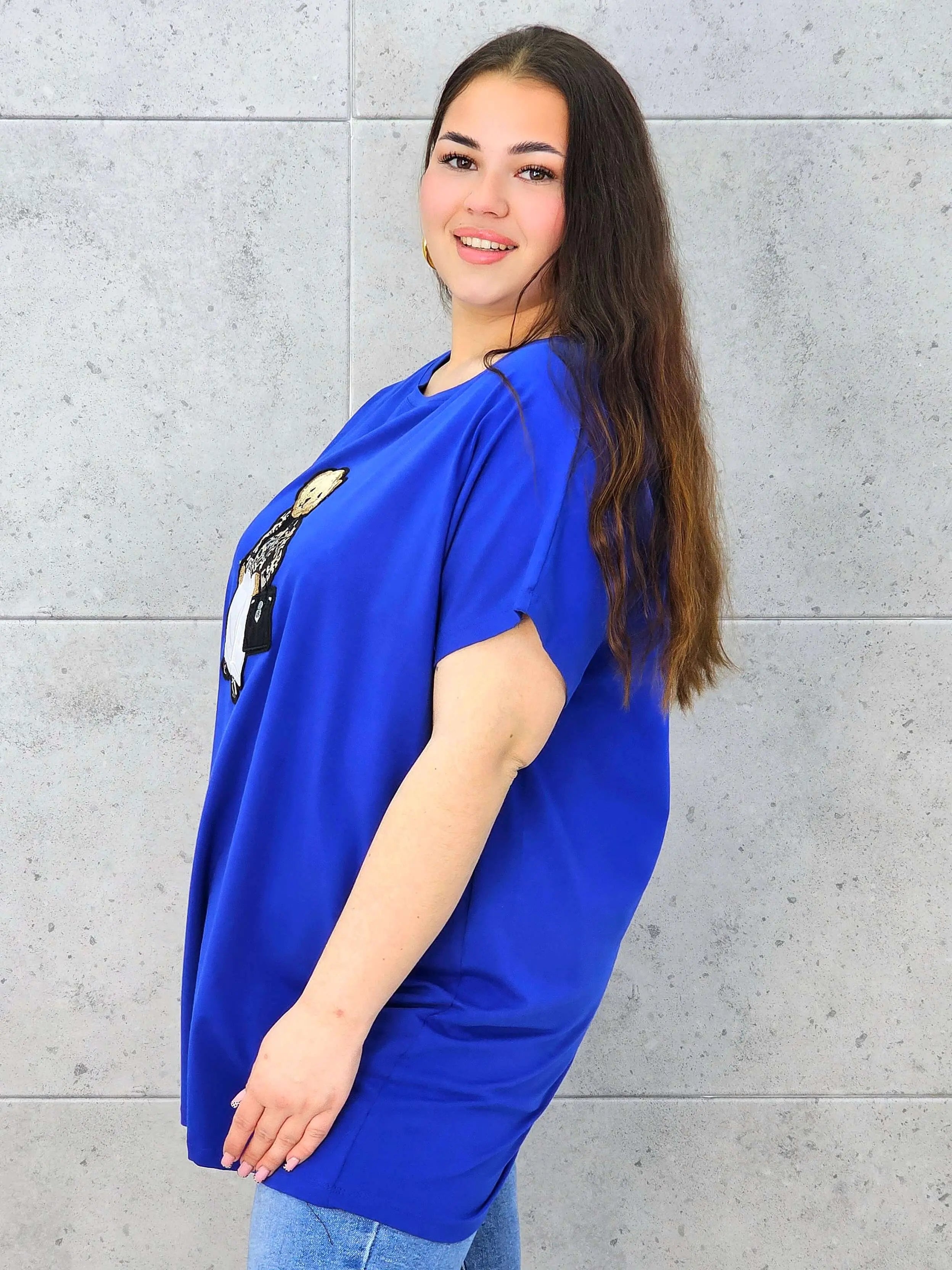 Bluzka plus size – stylowy model z ozdobnym misiem Stylowa XL