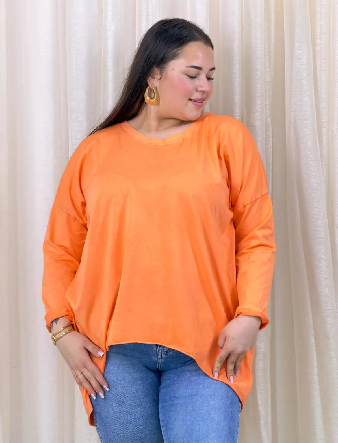 Bluzka plus size asymetryczna basic – wygodna bluzka XXL do codziennych stylizacji Stylowa XL