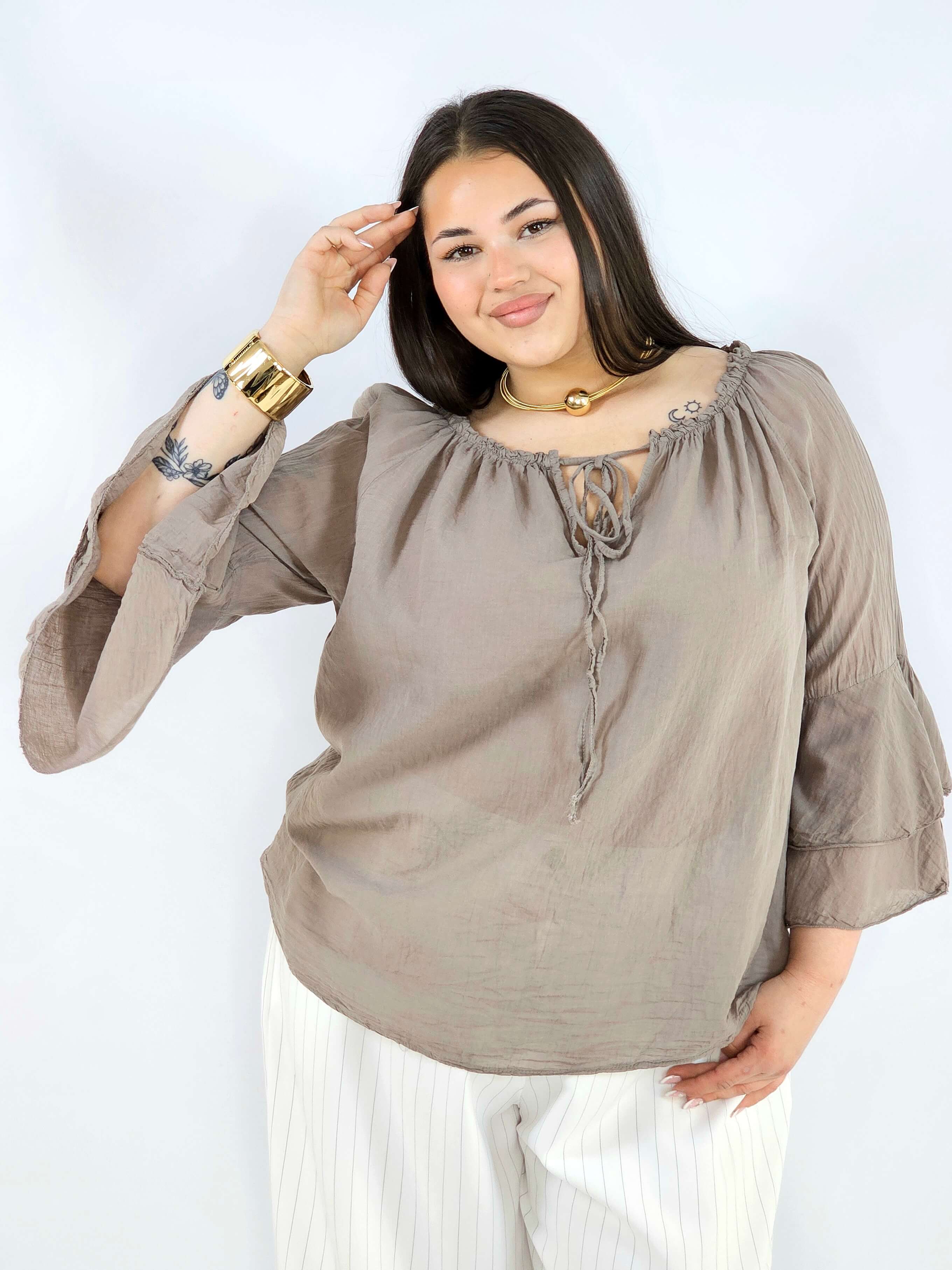 Bluzka plus size bawełniana hiszpanka lekka i przewiewna na wiosnę Stylowa XL