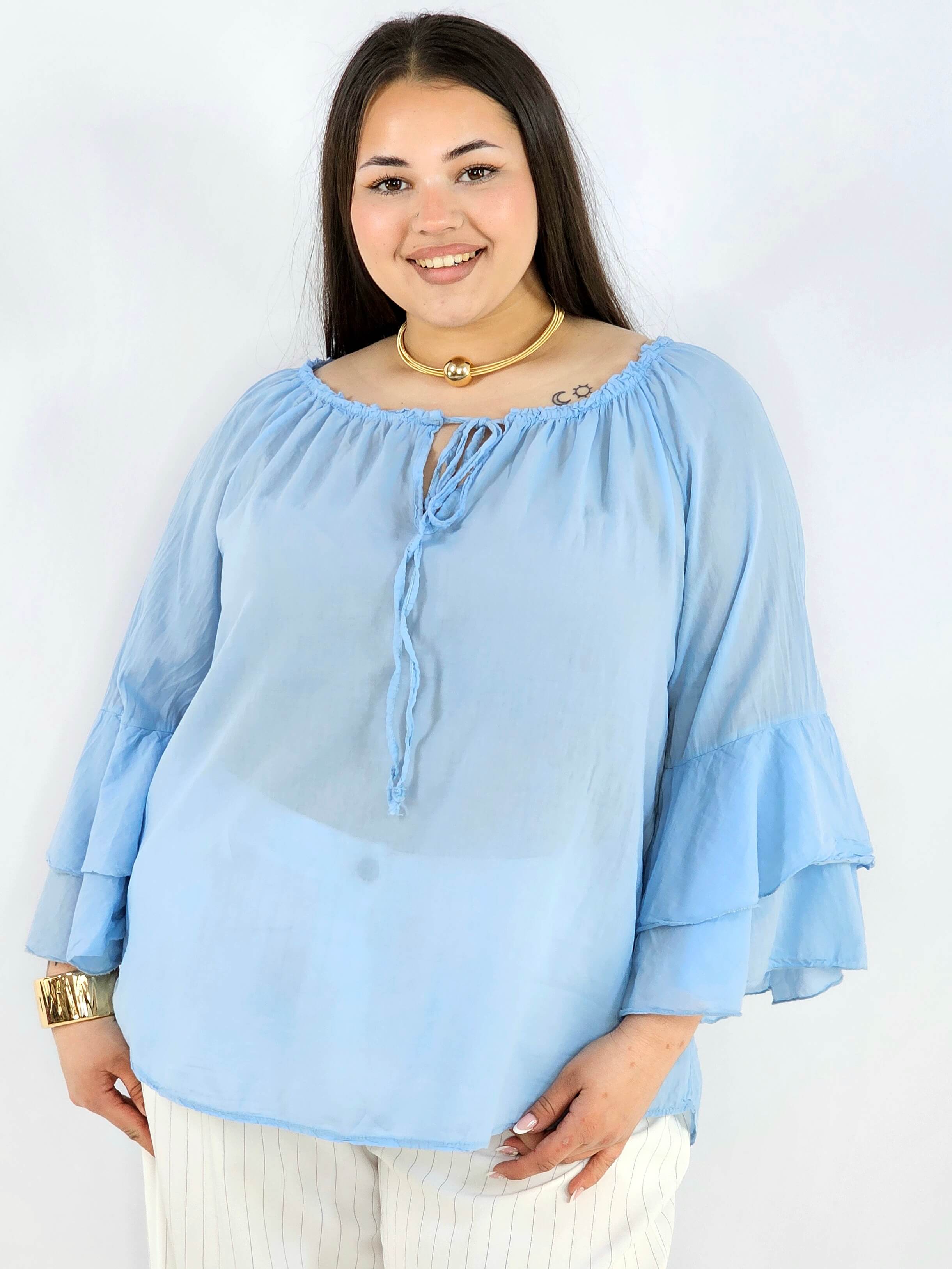 Bluzka plus size bawełniana hiszpanka lekka i przewiewna na wiosnę Stylowa XL