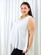 Bluzka plus size bez rękawów z koronką na plecach – lekka tunika XXL Stylowa XL