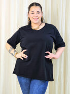 Bluzka plus size gładka z dekoltem V – klasyczna bluzka damska XXL w wielu kolorach Stylowa XL