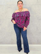 Bluzka plus size hiszpanka w kolorowy print – modna propozycja dla kobiet XXL Stylowa XL