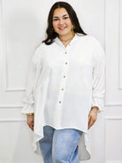 Bluzka plus size koszulowa z dłuższym tyłem – lekka, oversize, na guziki XXL Stylowa XL