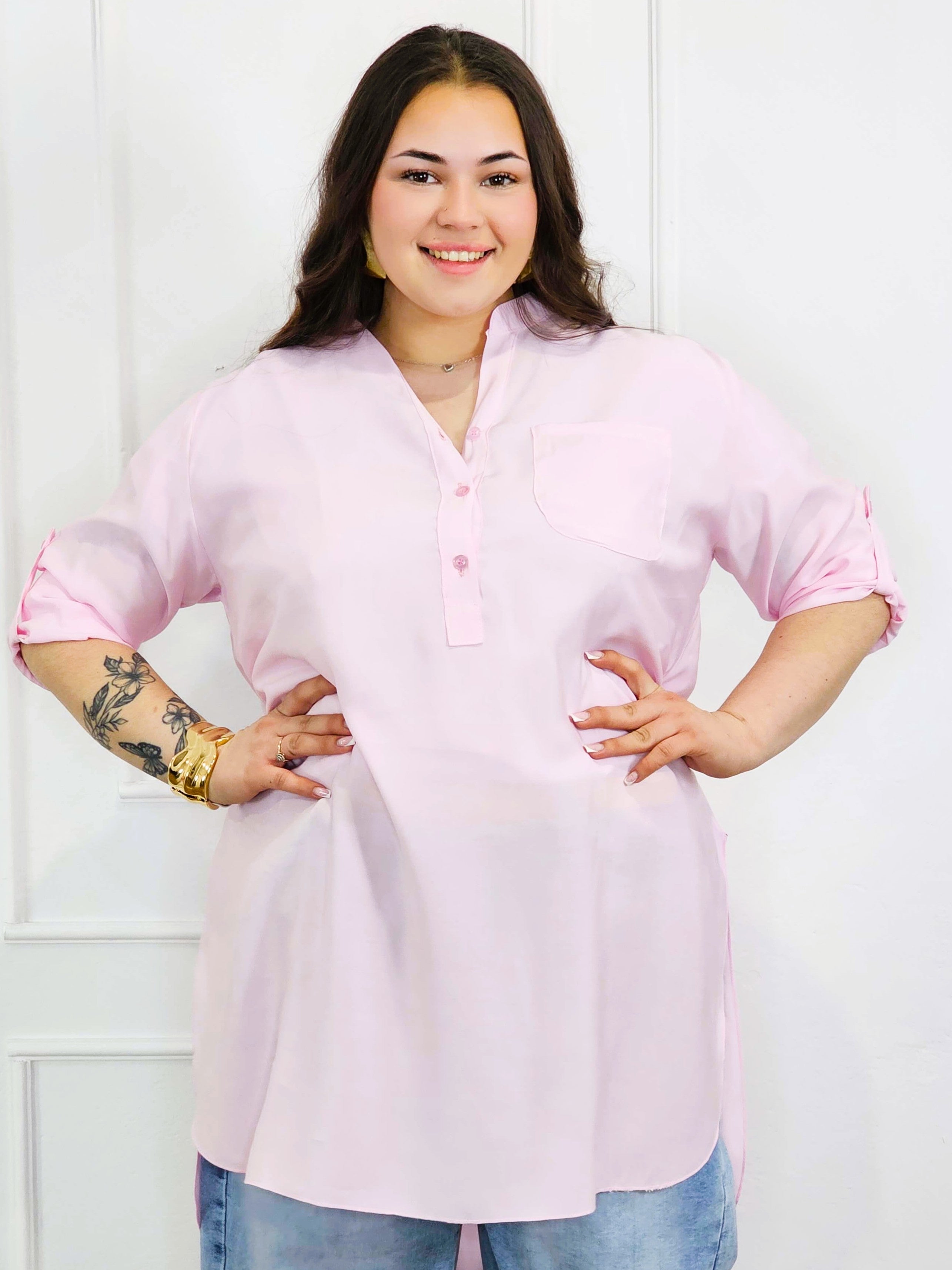 Bluzka plus size koszulowa z dłuższym tyłem – luźny fason XXL Stylowa XL