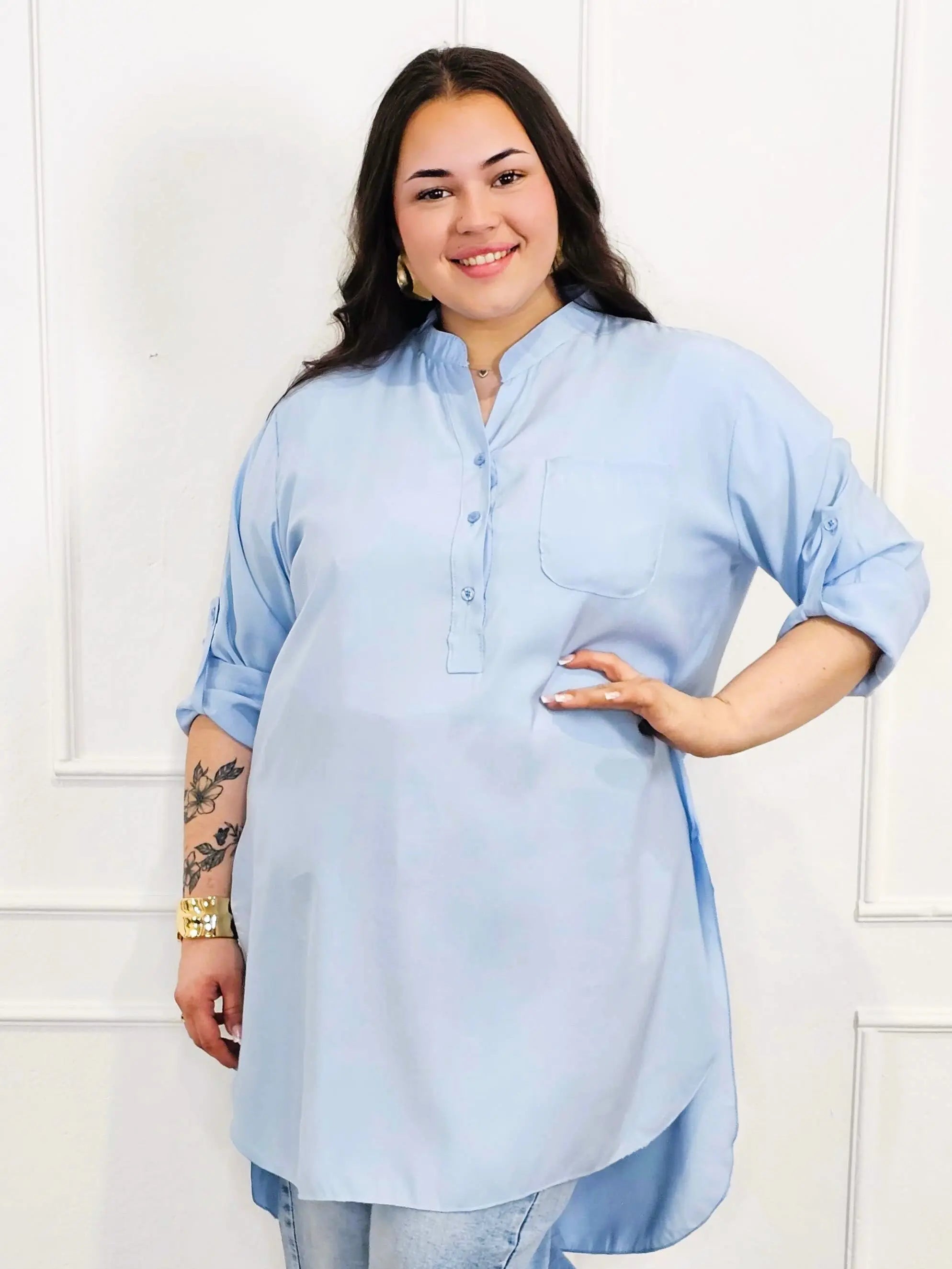 Bluzka plus size koszulowa z dłuższym tyłem – luźny fason XXL Stylowa XL
