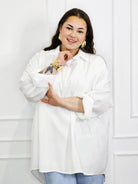Bluzka plus size koszulowa z kołnierzykiem – luźny fason oversize z dłuższym tyłem Stylowa XL