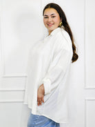 Bluzka plus size koszulowa z kołnierzykiem – luźny fason oversize z dłuższym tyłem Stylowa XL