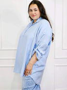 Bluzka plus size koszulowa z kołnierzykiem – luźny fason oversize z dłuższym tyłem Stylowa XL