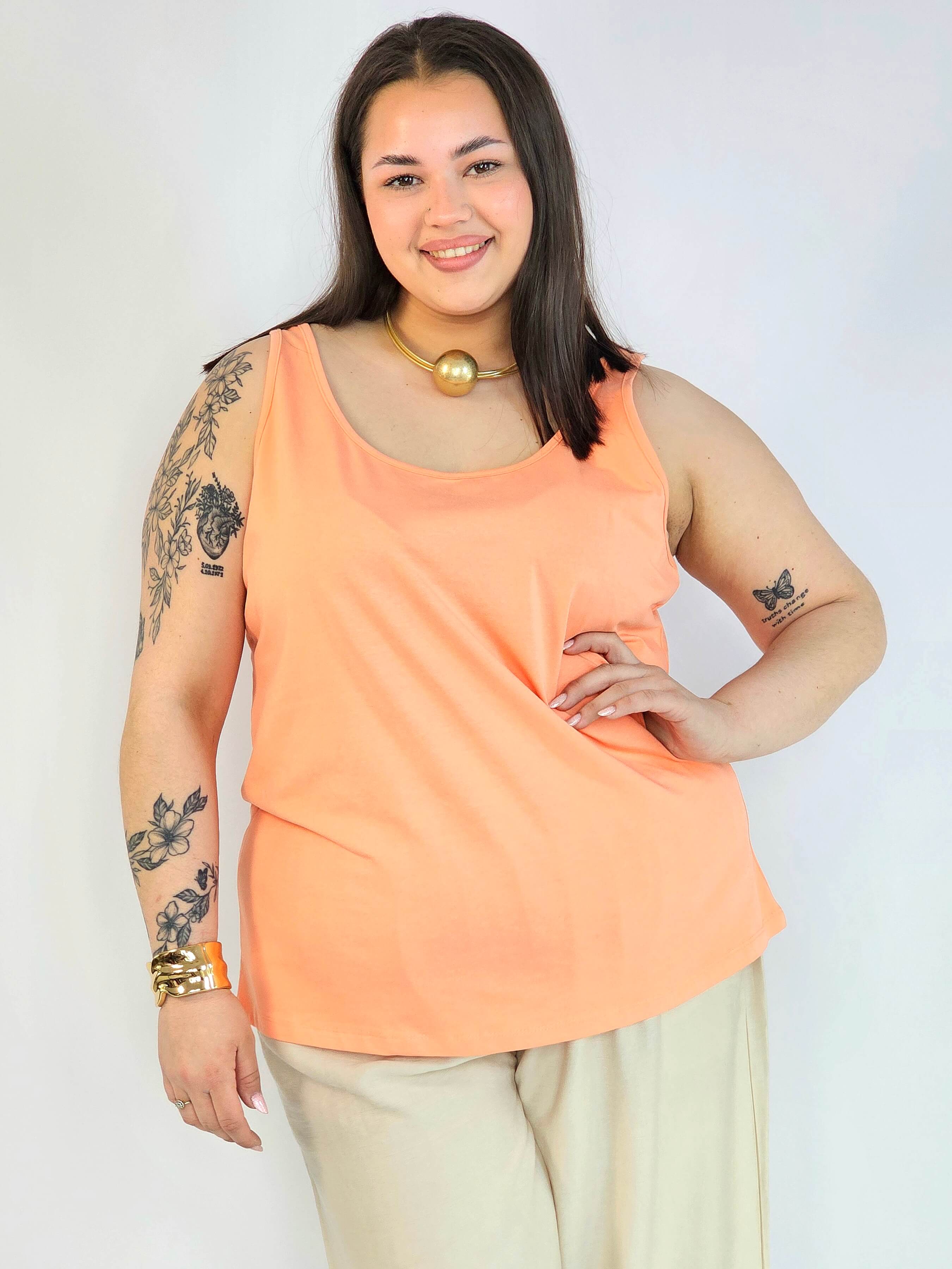 Bluzka plus size na ramiączkach – gładki top damski XXL basic Stylowa XL