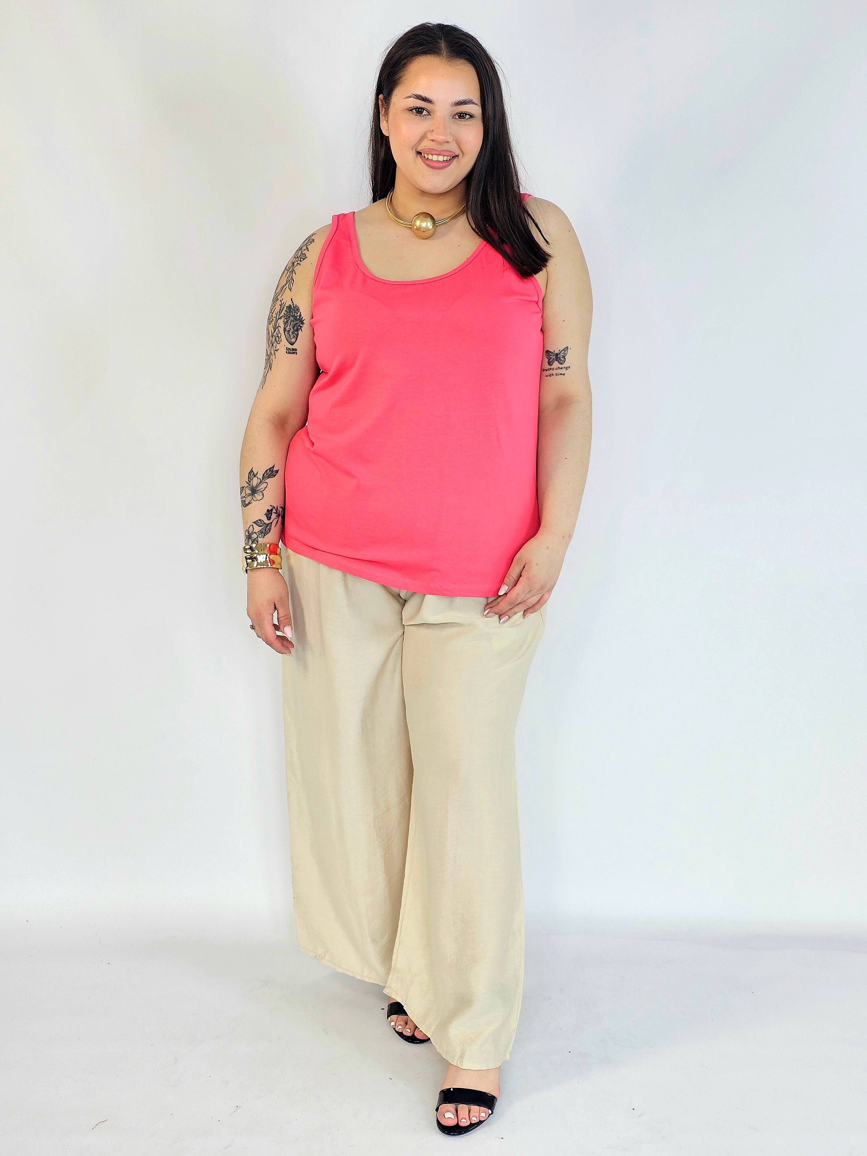 Bluzka plus size na ramiączkach – gładki top damski XXL basic Stylowa XL