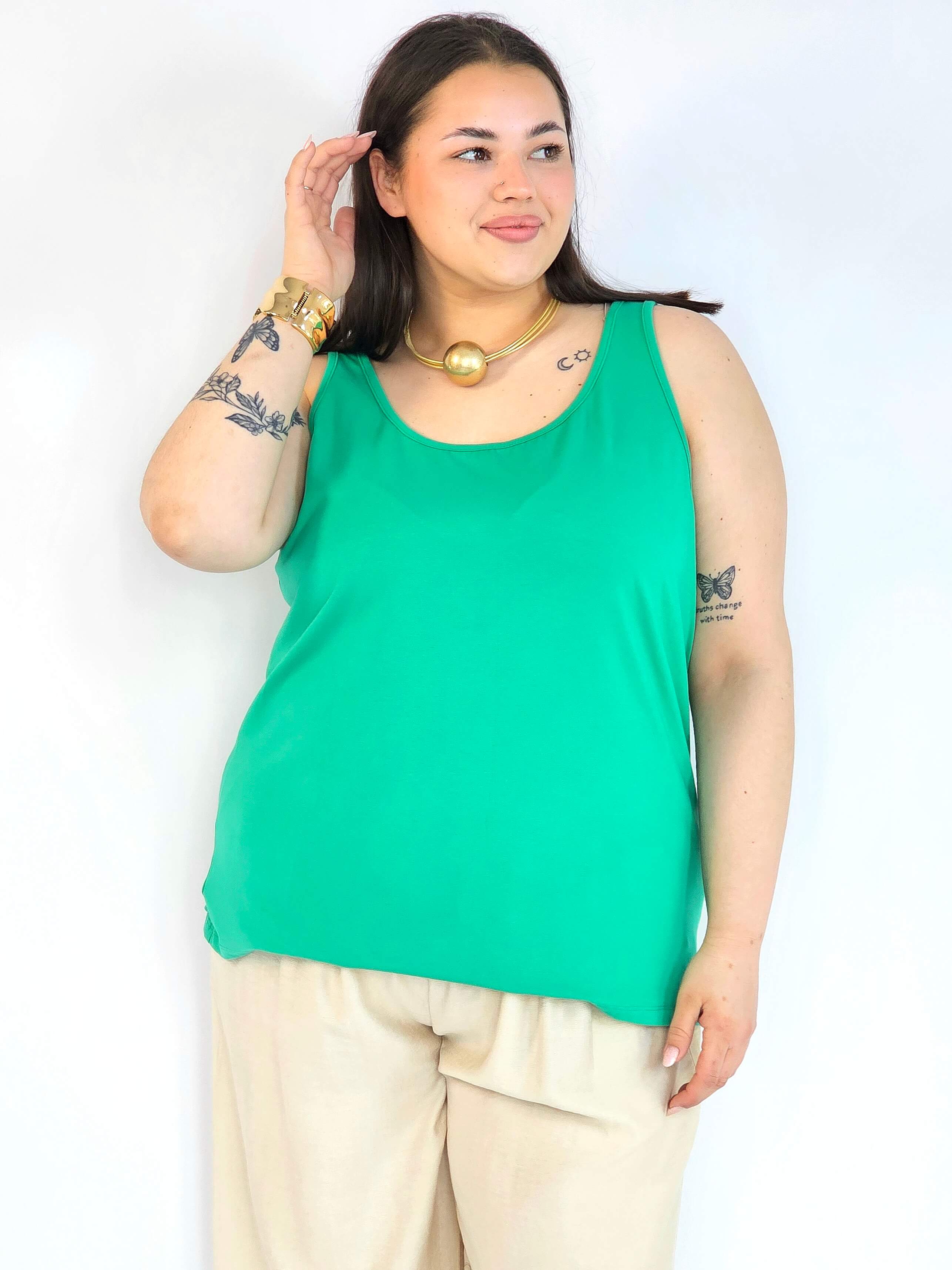 Bluzka plus size na ramiączkach – gładki top damski XXL basic Stylowa XL