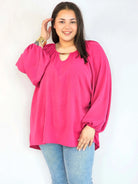 Bluzka plus size oversize – elegancka bluzka damska XXL z szerokim rękawem Stylowa XL