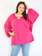 Bluzka plus size oversize – elegancka bluzka damska XXL z szerokim rękawem Stylowa XL
