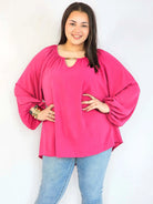 Bluzka plus size oversize – elegancka bluzka damska XXL z szerokim rękawem Stylowa XL