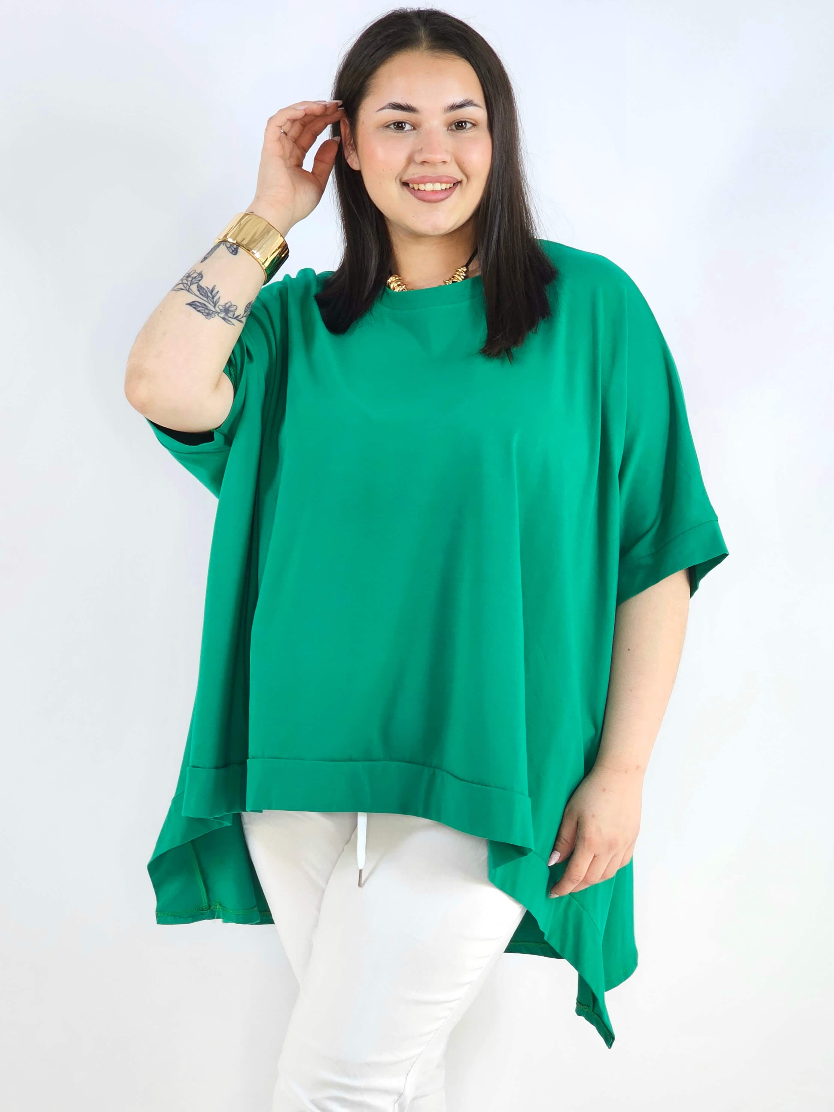 Bluzka plus size oversize z asymetrycznym dołem – wygodna bluzka damska XXL Stylowa XL