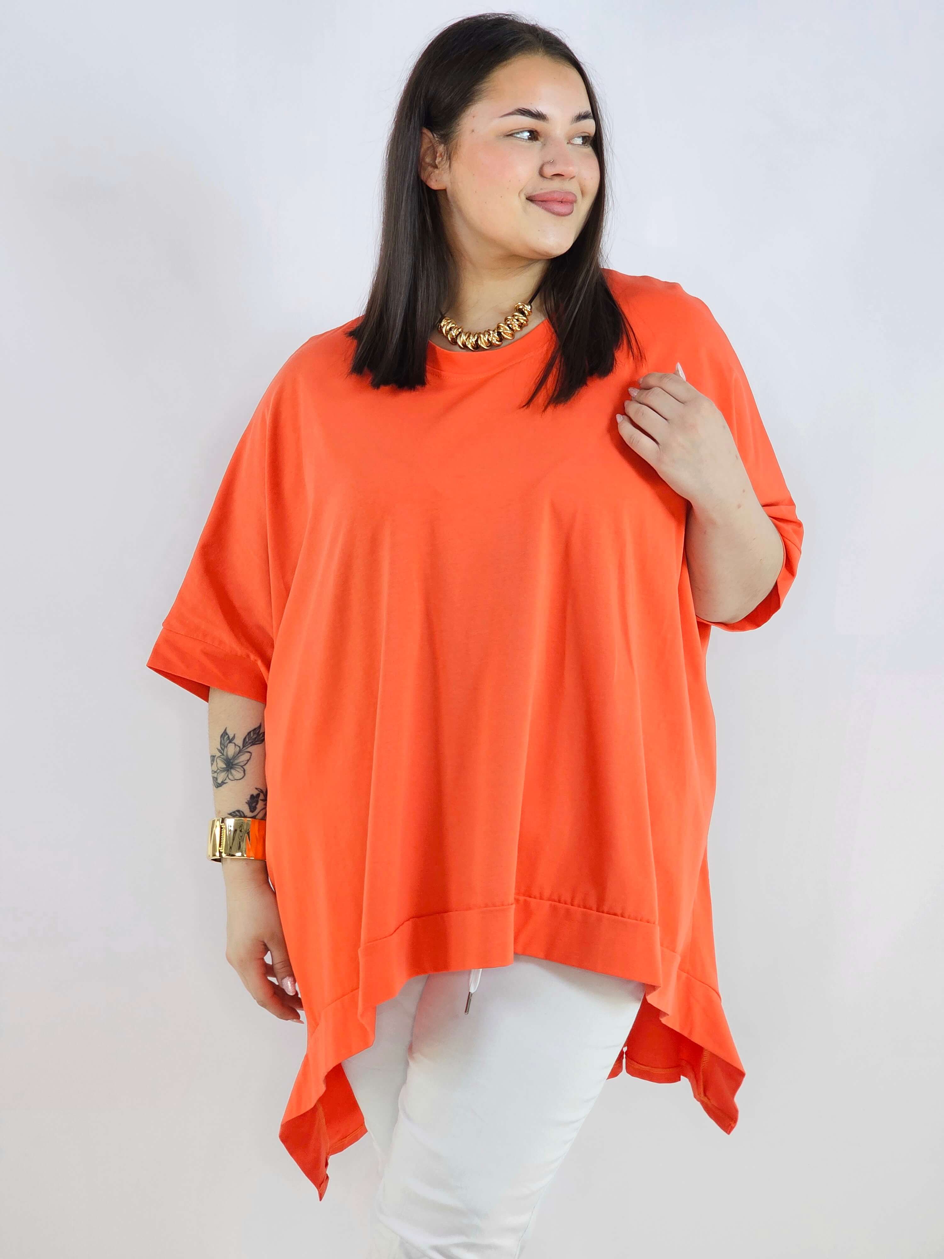 Bluzka plus size oversize z asymetrycznym dołem – wygodna bluzka damska XXL Stylowa XL