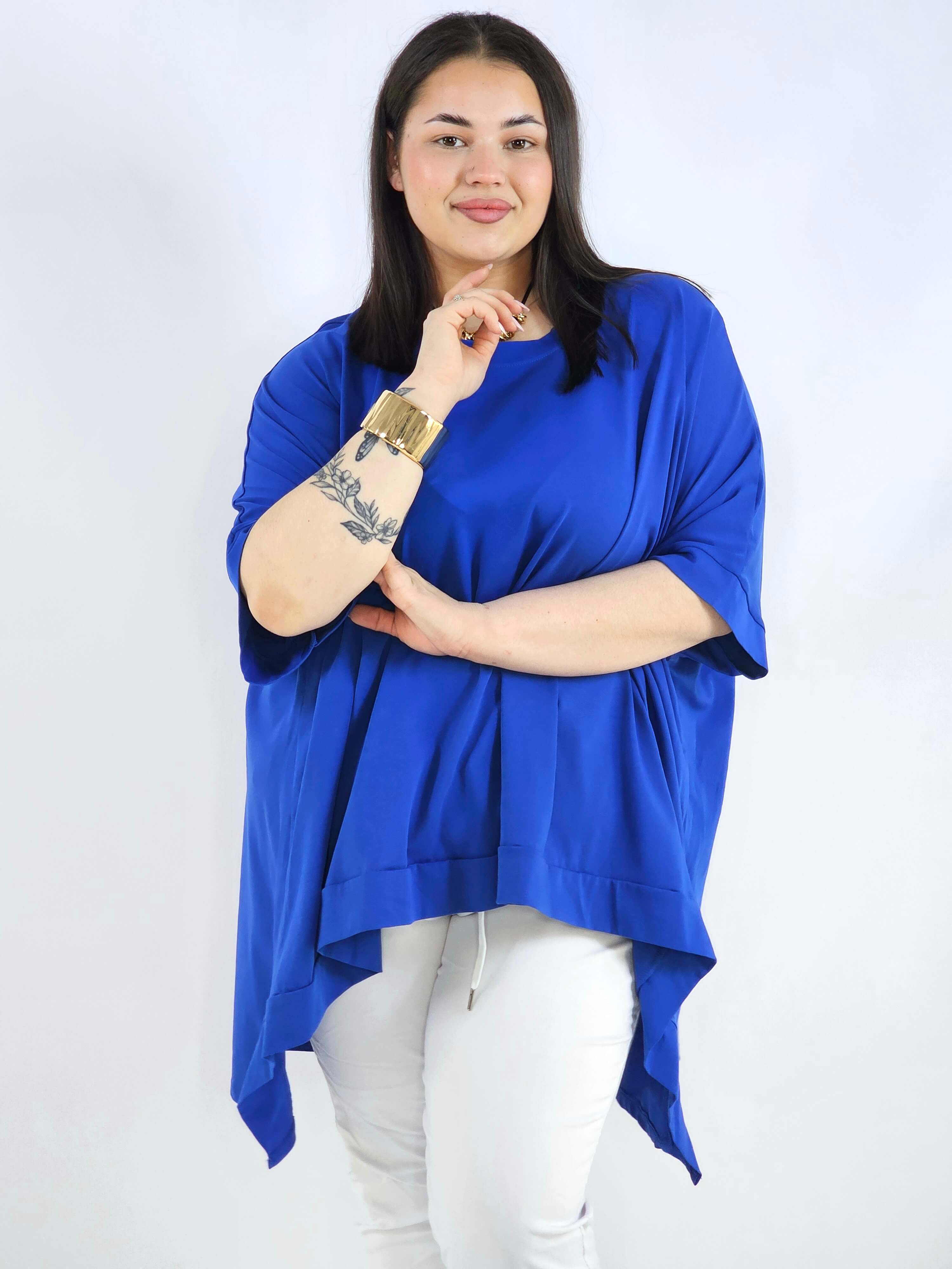 Bluzka plus size oversize z asymetrycznym dołem – wygodna bluzka damska XXL Stylowa XL