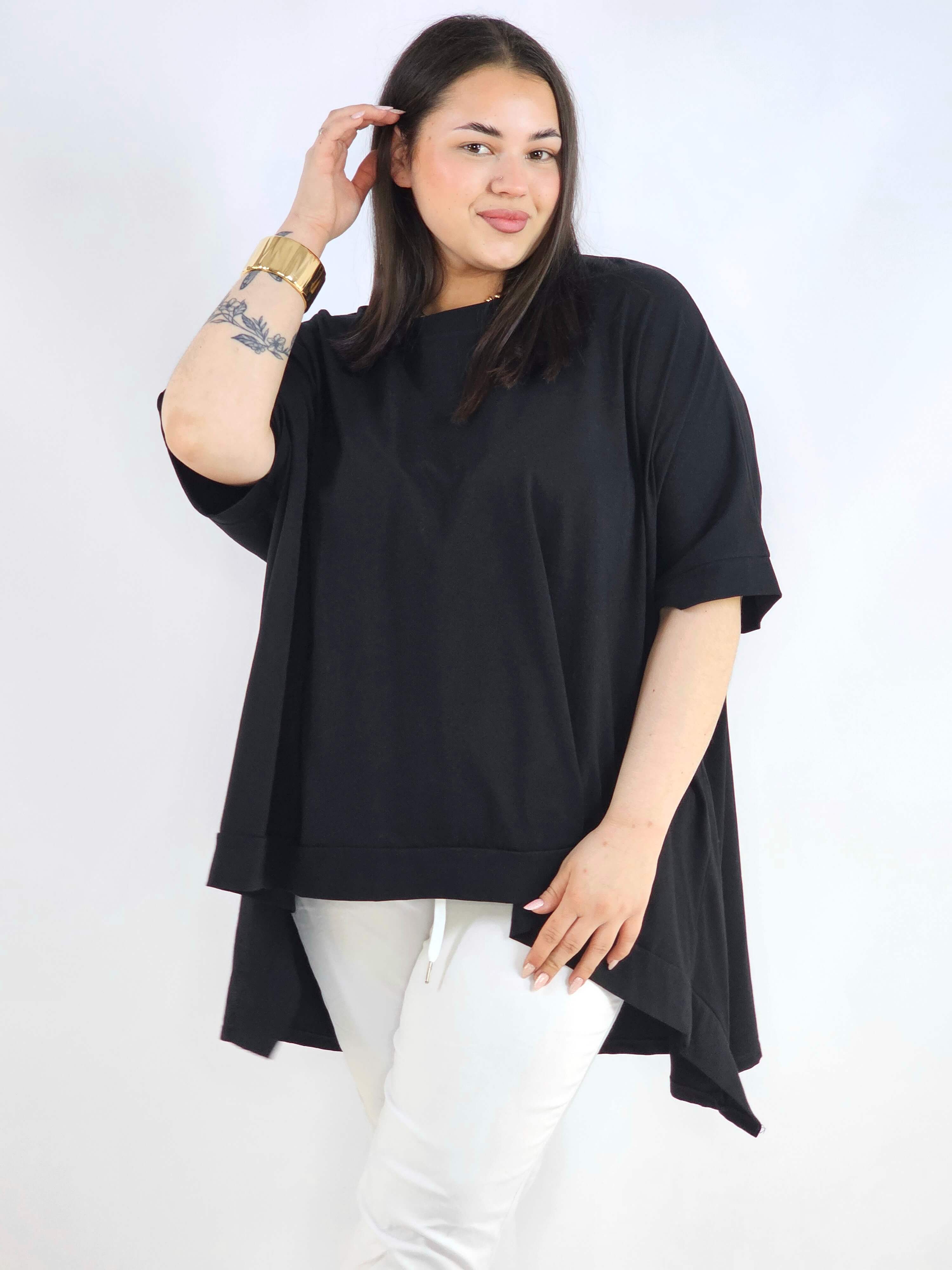Bluzka plus size oversize z asymetrycznym dołem – wygodna bluzka damska XXL Stylowa XL