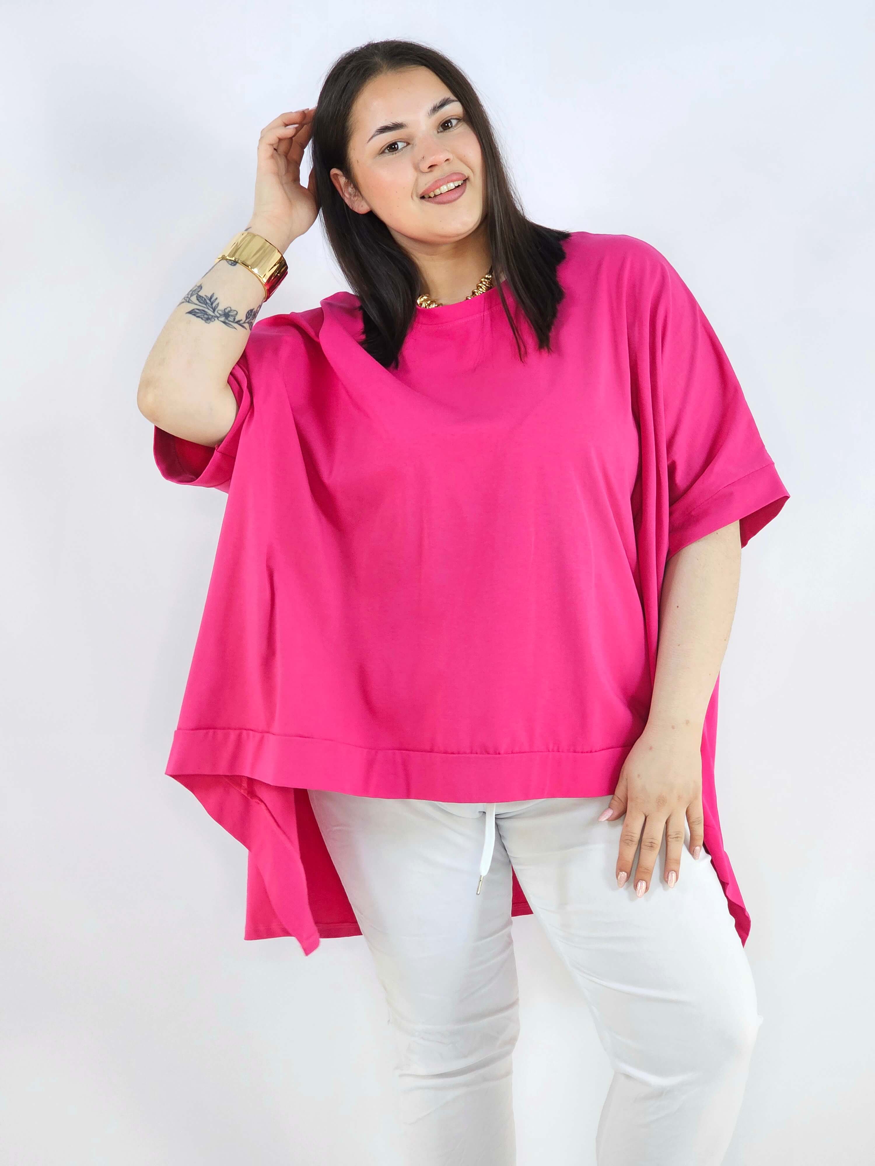 Bluzka plus size oversize z asymetrycznym dołem – wygodna bluzka damska XXL Stylowa XL
