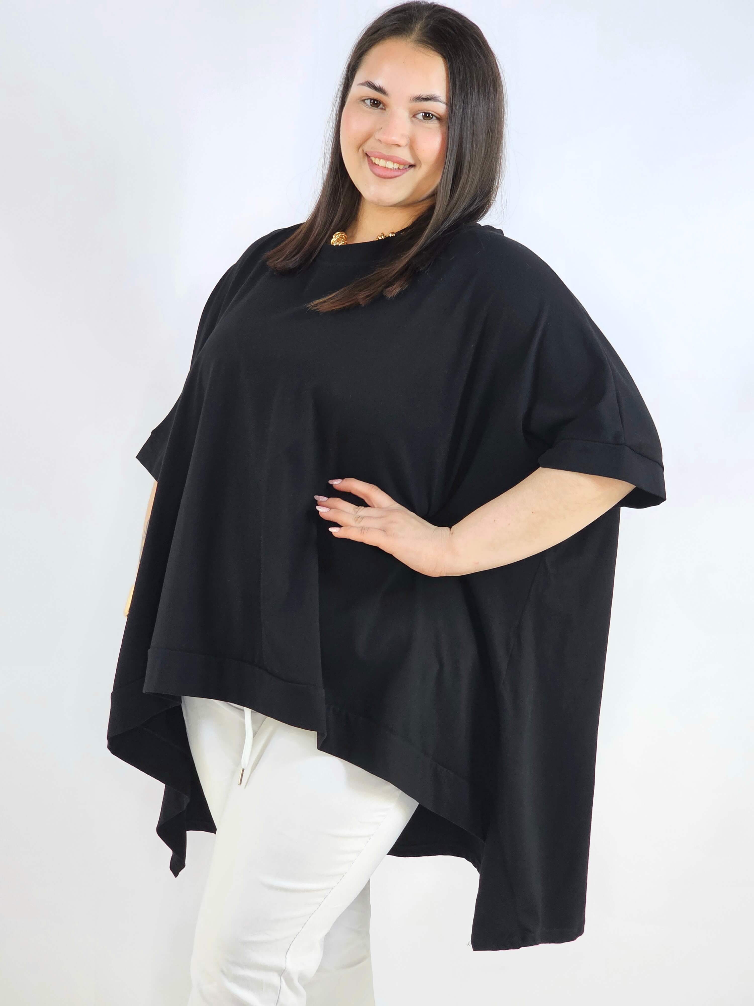 Bluzka plus size oversize z asymetrycznym dołem – wygodna bluzka damska XXL Stylowa XL