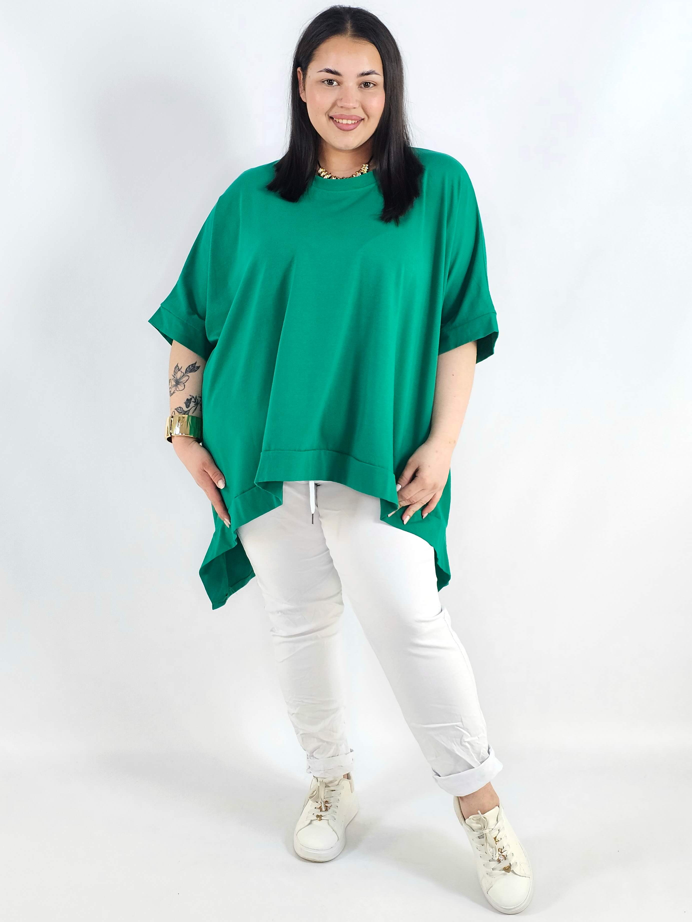 Bluzka plus size oversize z asymetrycznym dołem – wygodna bluzka damska XXL Stylowa XL