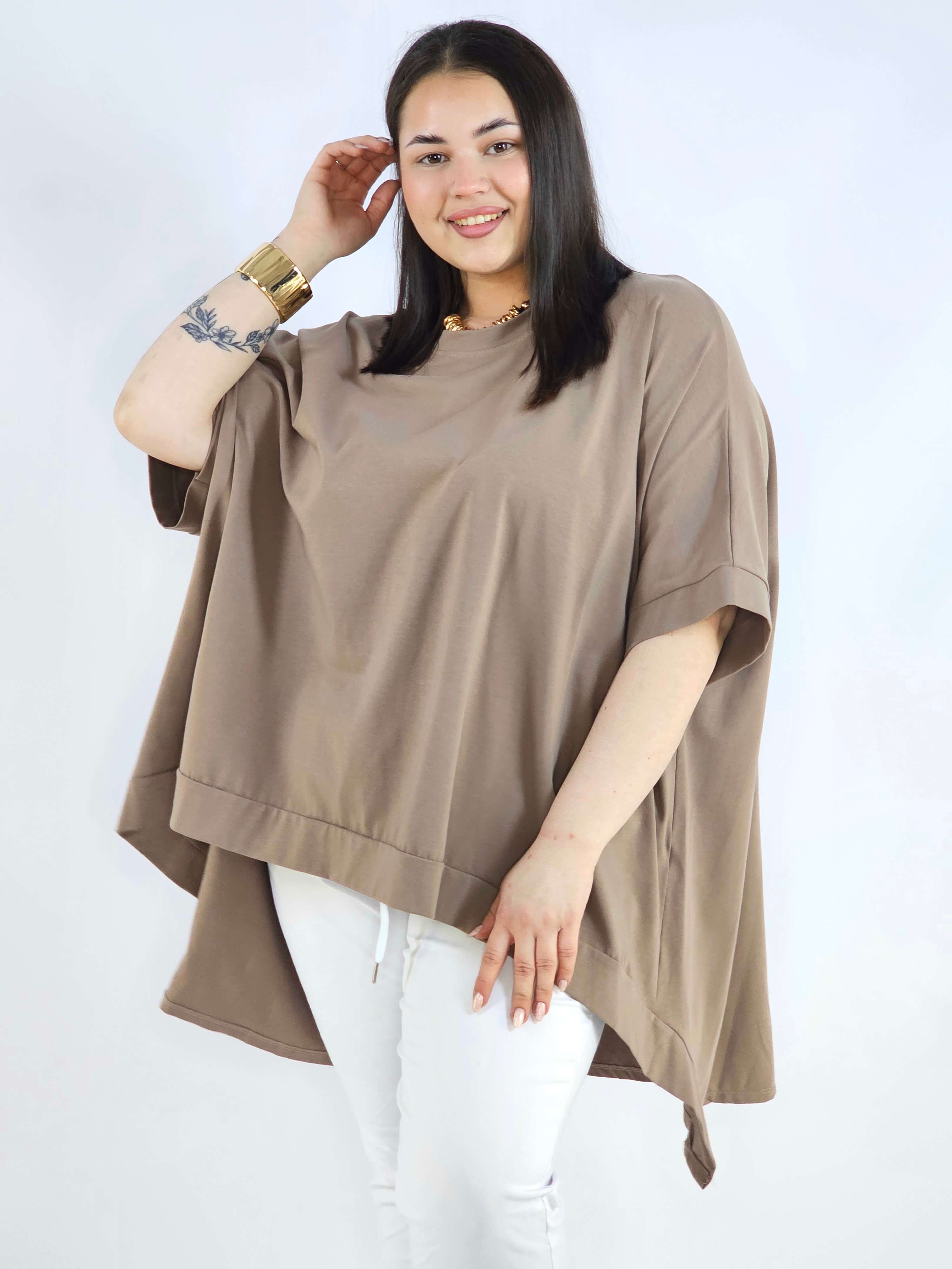 Bluzka plus size oversize z asymetrycznym dołem – wygodna bluzka damska XXL Stylowa XL