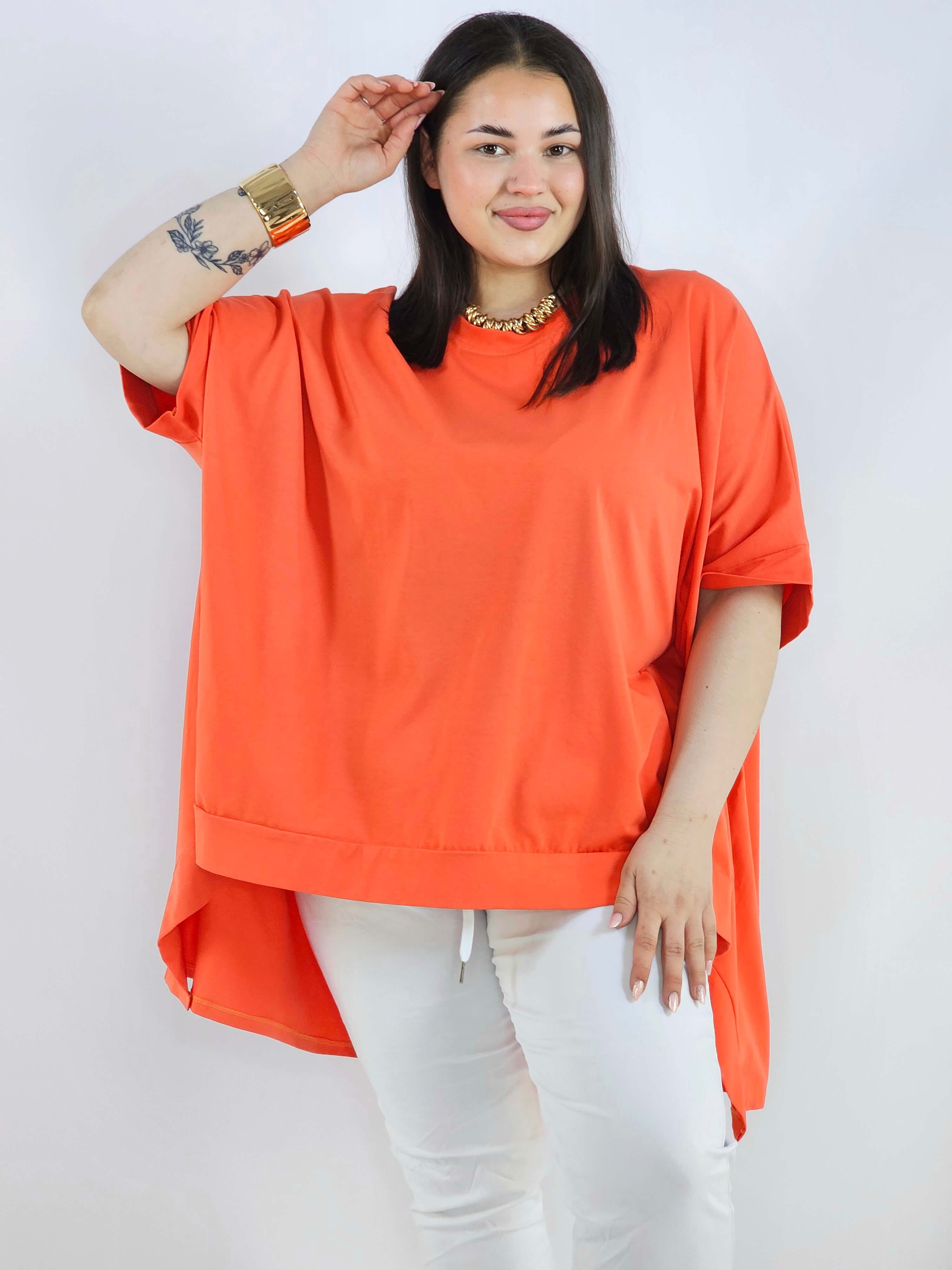 Bluzka plus size oversize z asymetrycznym dołem – wygodna bluzka damska XXL Stylowa XL