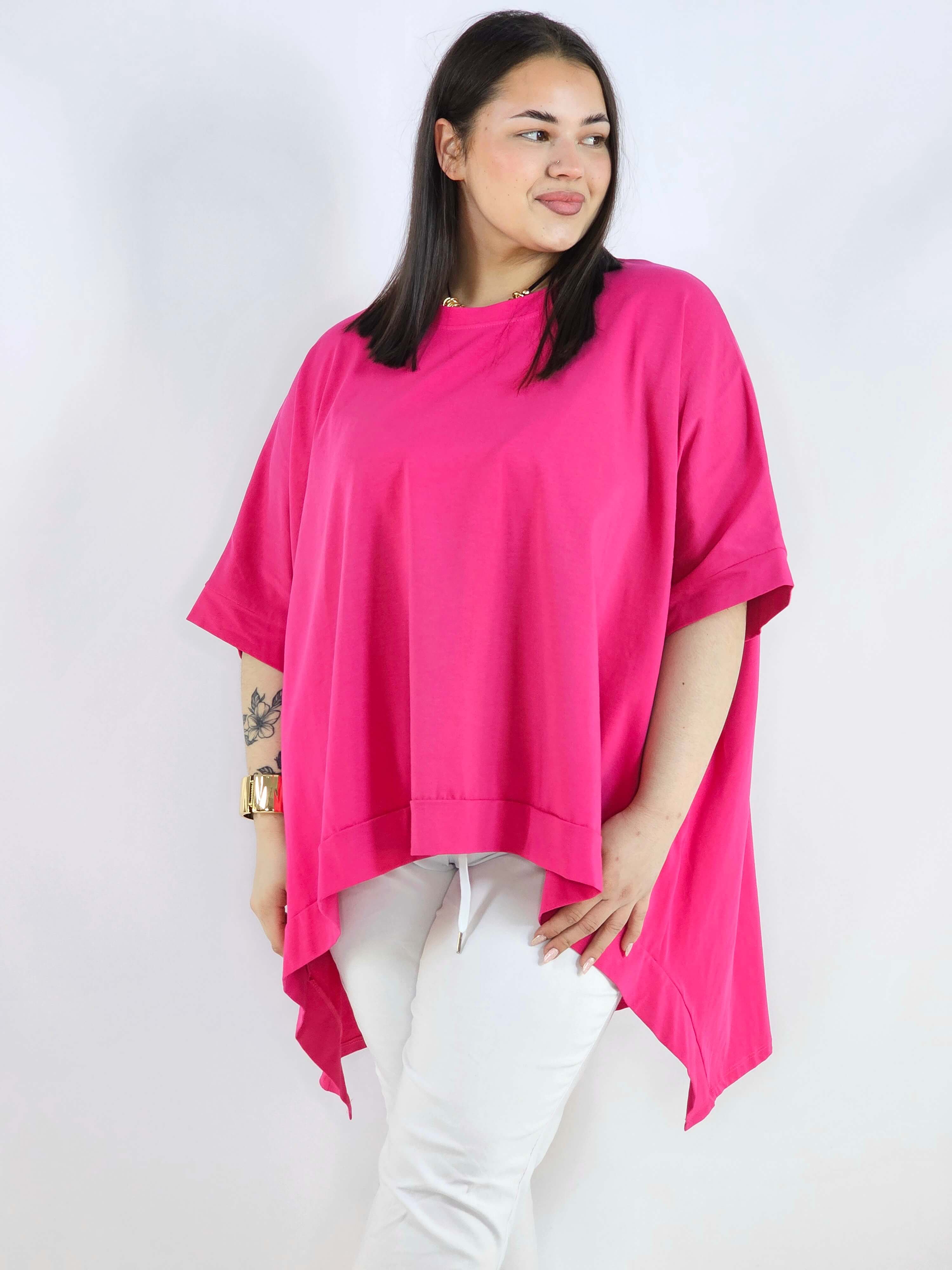 Bluzka plus size oversize z asymetrycznym dołem – wygodna bluzka damska XXL Stylowa XL