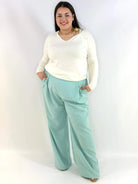 Bluzka plus size sweterkowa ecru – miękka bluzka XXL z długim rękawem Stylowa XL