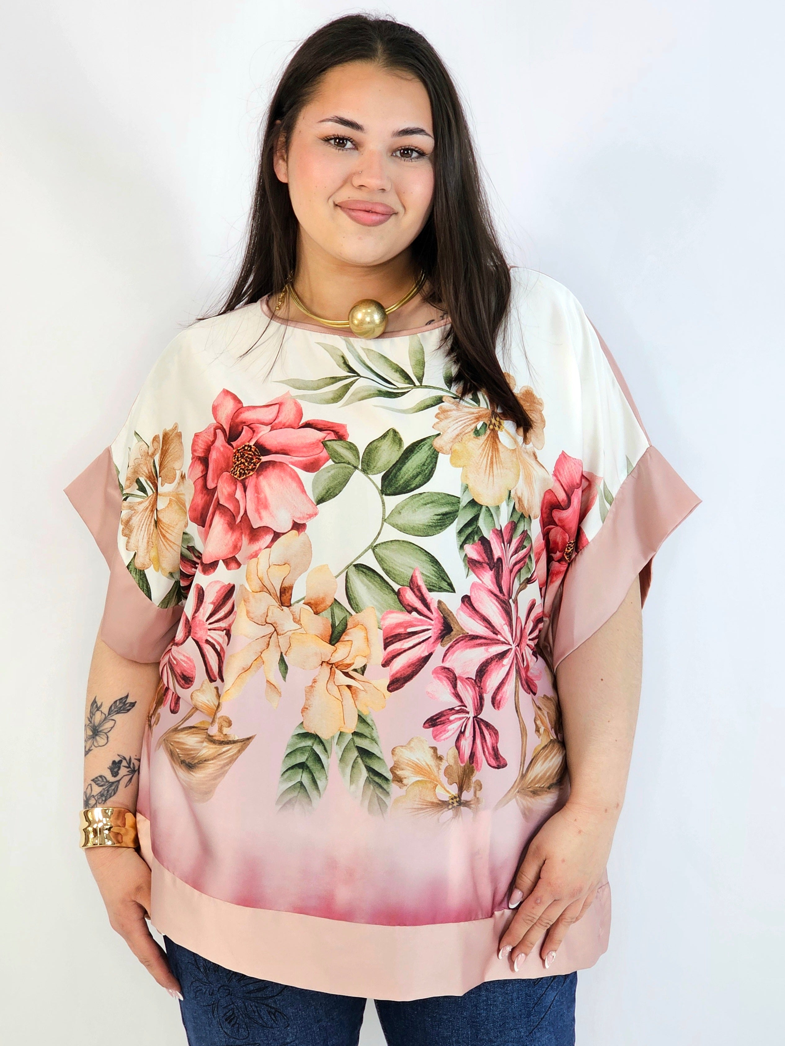 Bluzka plus size w kwiaty – lekka i stylowa bluzka damska Stylowa XL