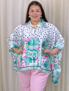 Bluzka plus size z dekoltem V i kwiatowym printem Stylowa XL