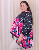 Bluzka plus size z dekoltem V i kwiatowym printem Stylowa XL