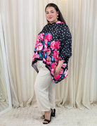 Bluzka plus size z dekoltem V i kwiatowym printem Stylowa XL