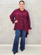 Bluzka plus size z dłuższym tyłem i eleganckim fasonem Stylowa XL