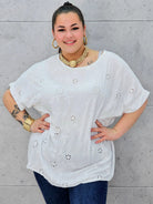 Bluzka plus size z haftem – lekka i kobieca bluzka XXL Stylowa XL