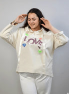 Bluzka plus size z kapturem LOVE – modna bluzka XXL Stylowa XL