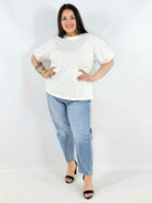 Bluzka plus size z koronkowymi rękawami elegancka lekka XXL Stylowa XL